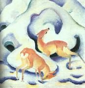Franz Marc Deer in the Snow France oil painting artist